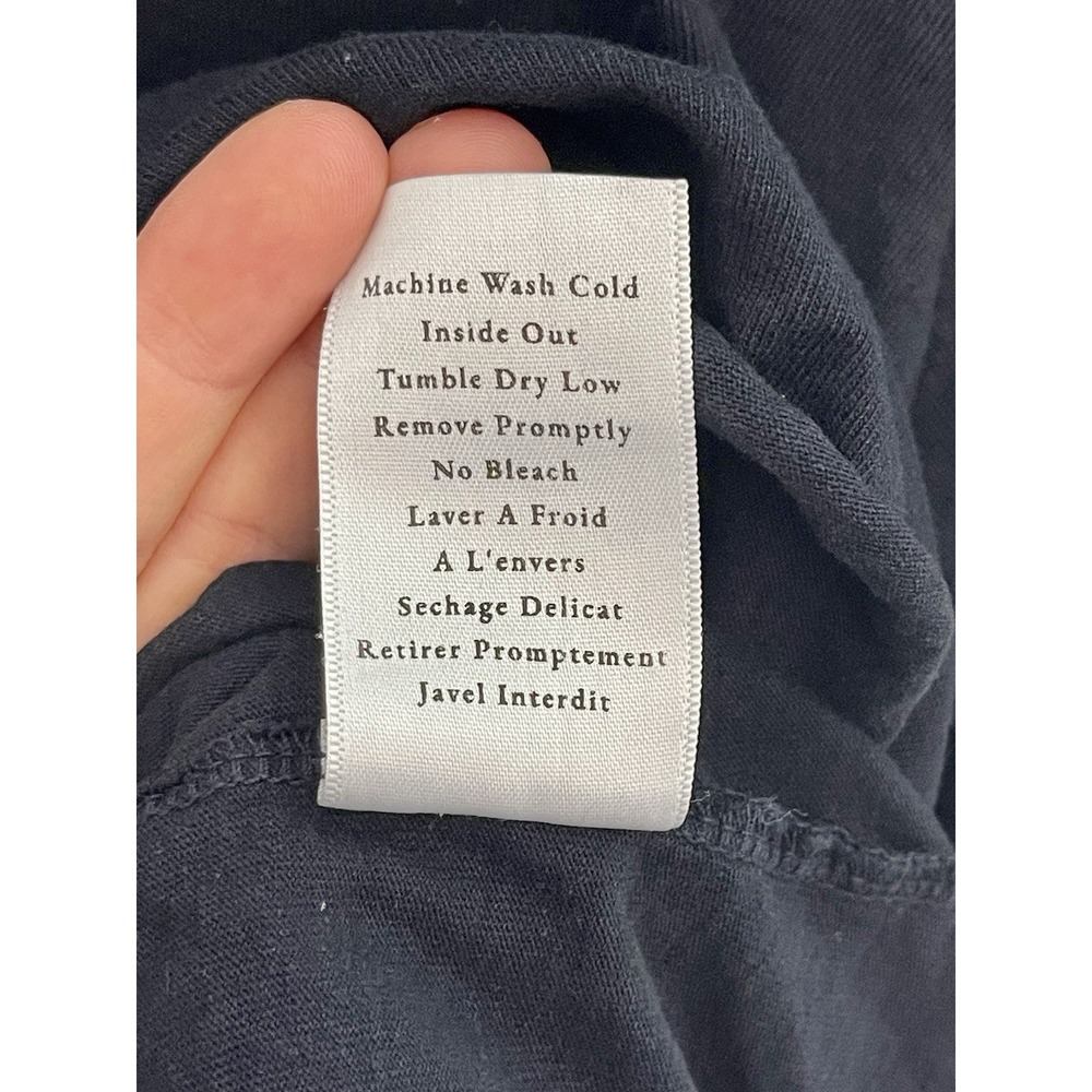 FRANK & EILEEN Theo Perfect Tee Black Raw Hem 100% Cotton M - Picture 8 of 13